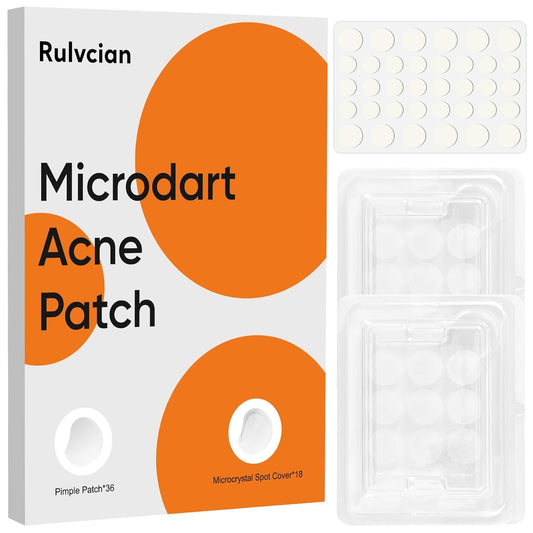 Microdart Acne Patches for Face(18 Counts) & Salicylic Acid Pimple Patches(36 Counts), Fast-Acting Zit Patches for Pimples & Blemishes, Target Early Stage & Deep Pimples