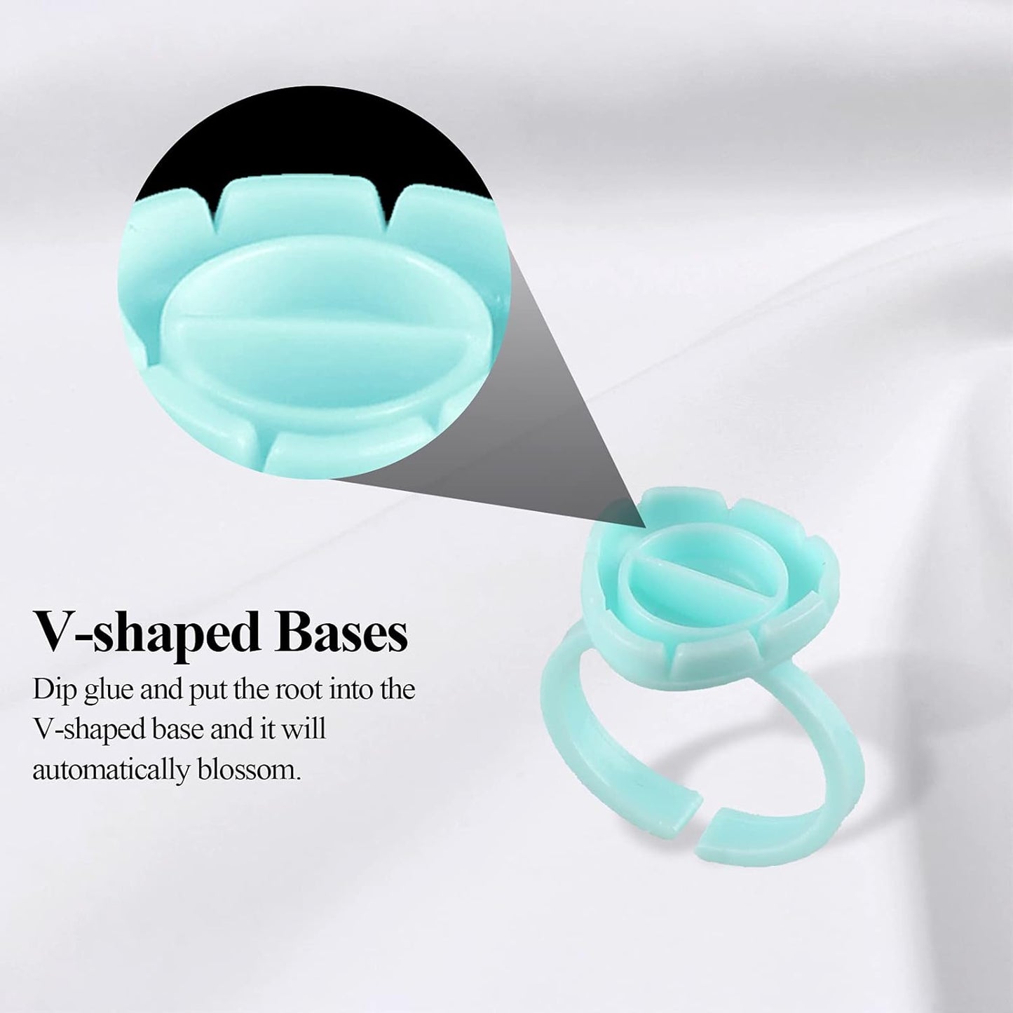 Fenshine 200 PCS Smart Glue Cups Lash Glue Holder Volume Lashes Quick Blossom for Eyelash Extension Supply, 2 Methods of Use (Green)