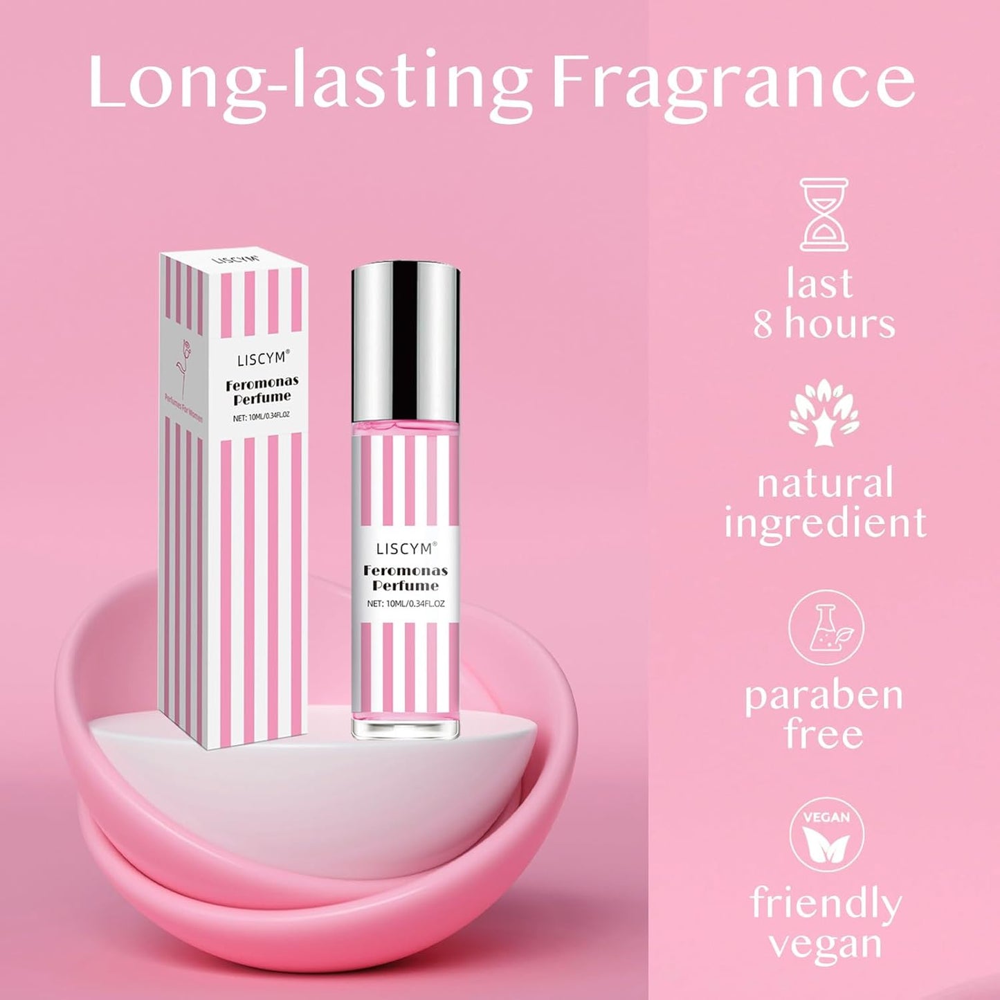 Pheromones Perfumes for Women, 10 ml Travel Size Feromonas Fragrance Oil to Attract Men, Long-Lasting, Roll-On