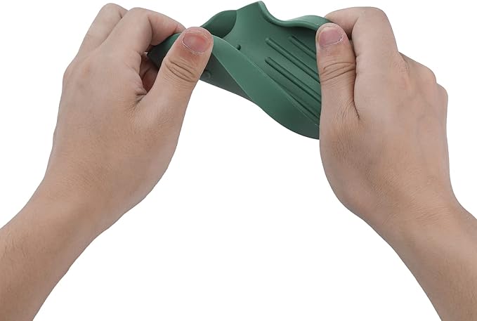 Silicone Bathroom Soap Dishes with Drain Spout-Bathroom and Kitchen Sink Organizer,Sponge Holder,Dish Soap Tray,Perfect for Dispenser,Scrubber,Bottle,Cup on Sink or Counter-Green 4.9"×3.2"