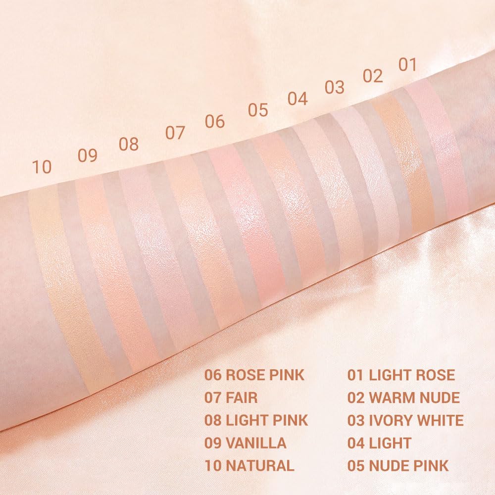 evpct 2Pcs under Eye Brightener, Nourishing Luminous under Eye Concealer Color Corrector for Dark Circles, Waterproof Naturactor Concealer Pot make up for Eye Ring corrector de ojeras, 01# Light Rose