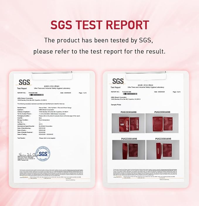 menorah skincare - Ultra Hydration Rescue Sheet Mask (4 Sheets) - with Rice, African Mango, Face sheet masks, Moisturizing mask, Super Hydration and Moisturizing, 100% Organic cotton sheet mask