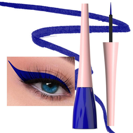 evpct 1Pcs Dark Blue Liquid Eyeliner Waterproof Dark Blue Eye Liners for Women, Eyes Wing Eyeliner Stamps Shapes Colored Eyeliner delineador de ojos a prueba de agua contra el agua blanco para ojos