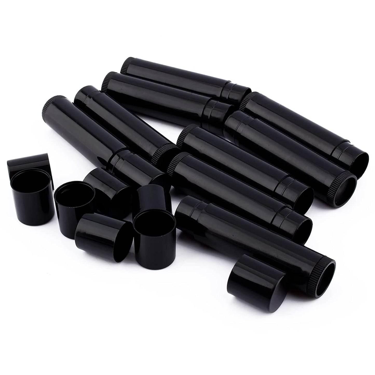 100 PCS Lip Balm Containers, 5 ML Chapstick Tubes Empty, Lip Balm Tubes, with Cap, for Girls, Lip Gloss 62 MM x 14 MM, Black