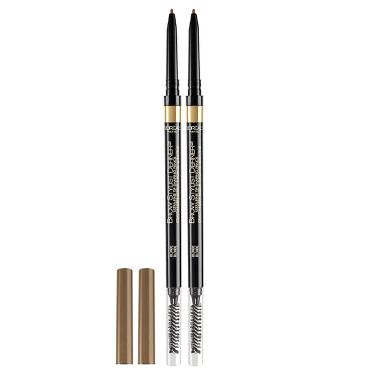 L'Oreal Paris Makeup Brow Stylist Definer Waterproof Eyebrow Pencil, Ultra-Fine Mechanical Pencil, Draws Tiny Brow Hairs and Fills in Sparse Areas and Gaps, Blonde, 0.003 Ounce (Pack of 2)