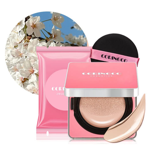 K beauty Makeup Air BB Cushion SPF50+ PA+++ Moisture Cherry Blossom Water Cushion #21 + Refill 0.5floz