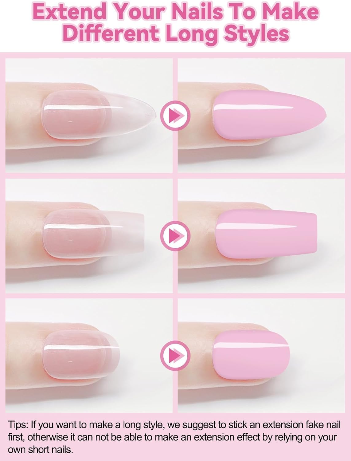 EBANKU 32PCS Semi-Cured Gel Nail Wraps Full Nail Polish Wraps Shiny Nail Decors UV/LED Lamp Required (Shiny Pink)