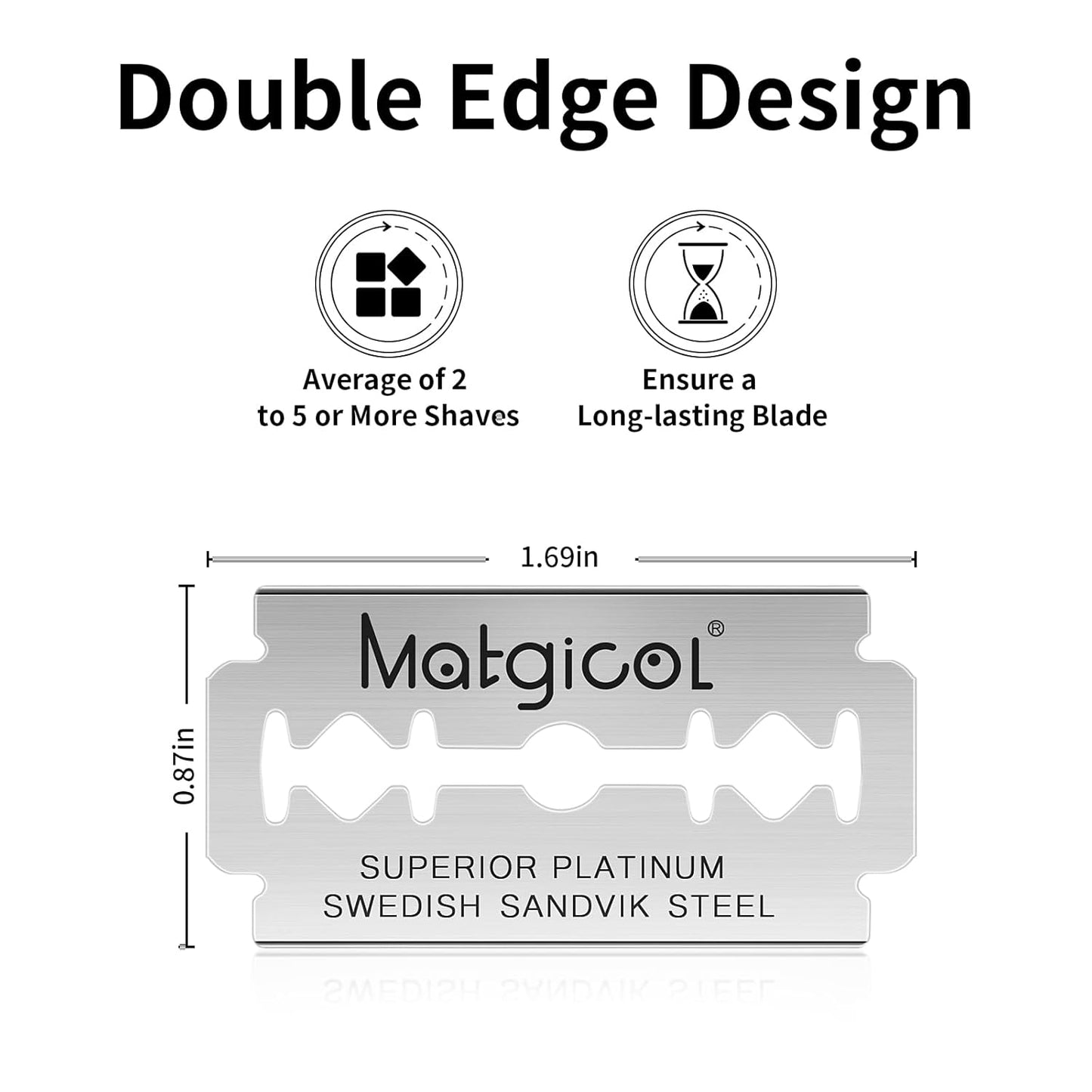 Double Edge Safety Razor Blades - 20 Count Premium Platinum Swedish Steel Blades for Men & Women’s Razors – Precision Shaving Blades for Smooth, Comfortable & Close Shaves