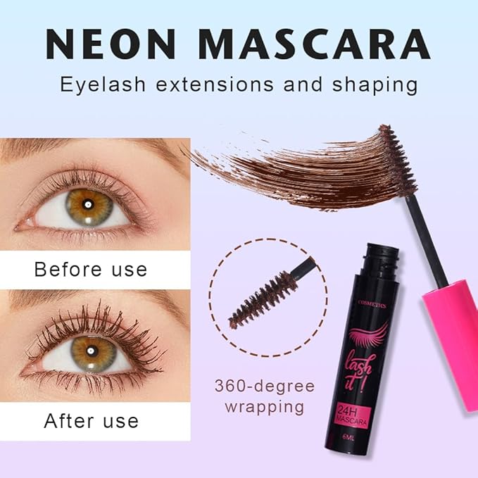 5PCS Waterproof & Sweat-Proof Voluminous Colored Mascara Set - Smudge-Proof, Lengthening, Curling, Multiplying, Defining Formula, Long-Lasting Colorful Cruelty-Free Kit for women,Daily Makeup