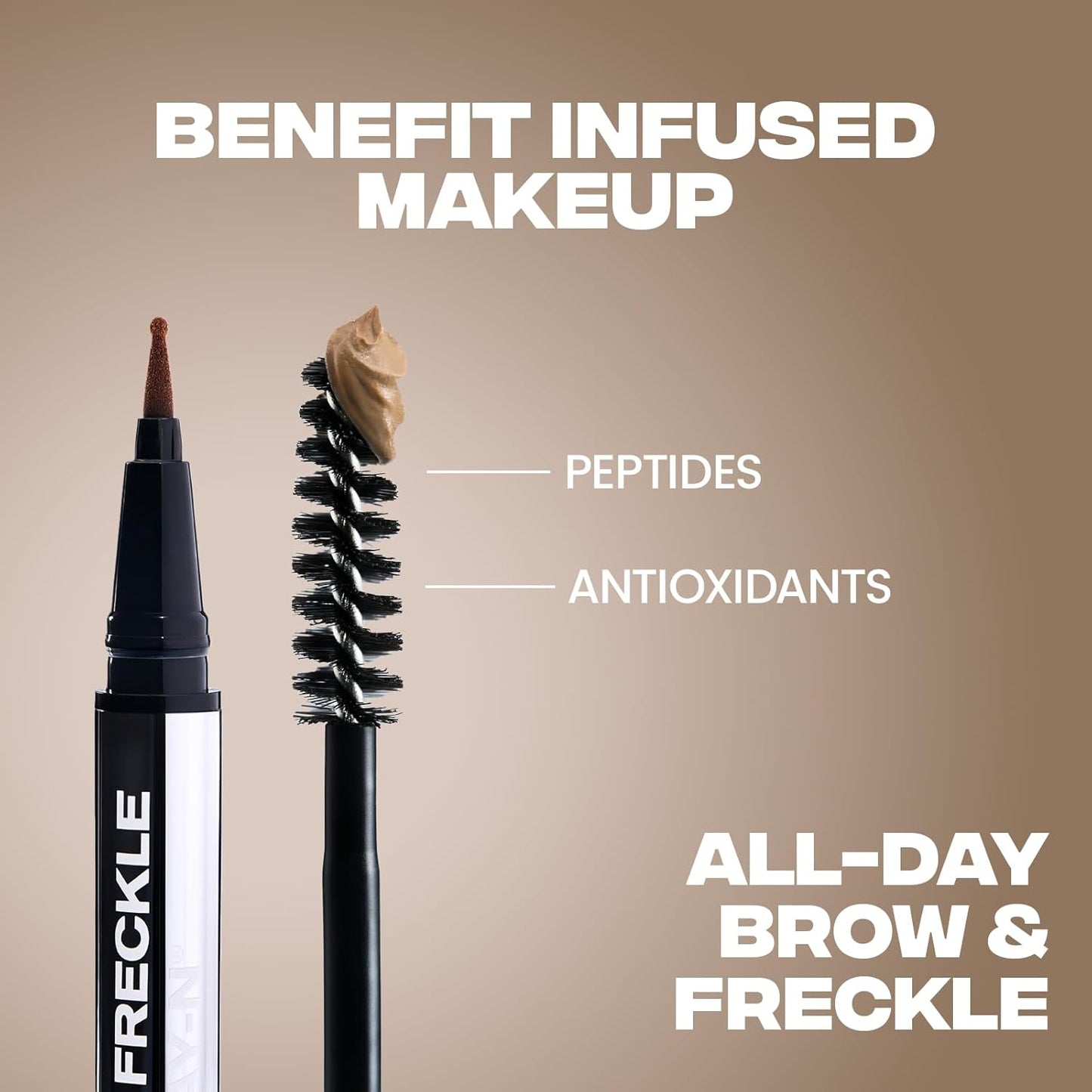 Sacheu Brow & Freckle STAY-N Tinted Eyebrow Gel & Faux Freckle Pen — 2-in-1 Longwear Water Resistant Brows Tint, Cruelty-Free & Vegan, Caramel Latte
