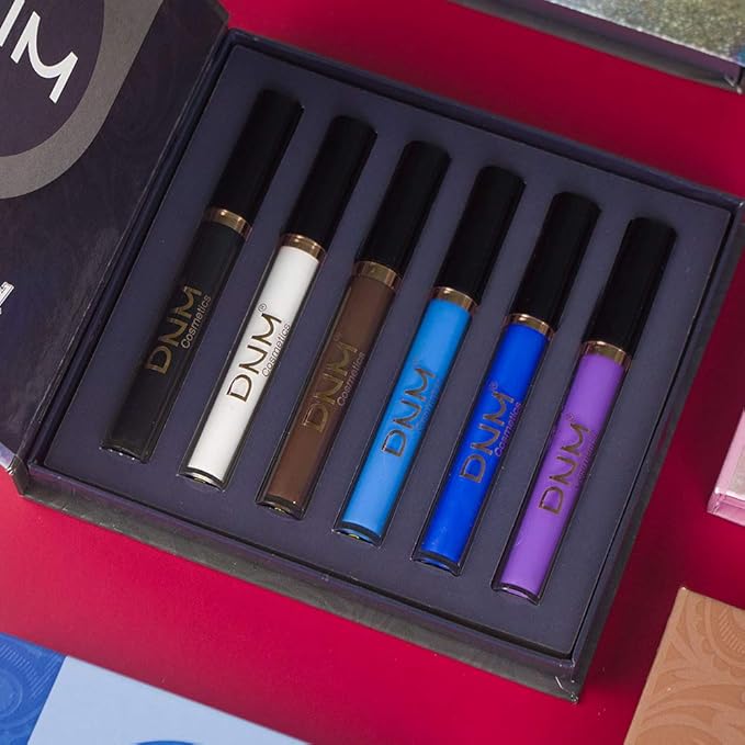 Colored Mascara Colorful Waterproof Blue Mascara for Eyelashes Set,White Black Brown Purple Long lasting Charming Voluminous Cruelty Free Vegan Eye Makeup (6 Colors)