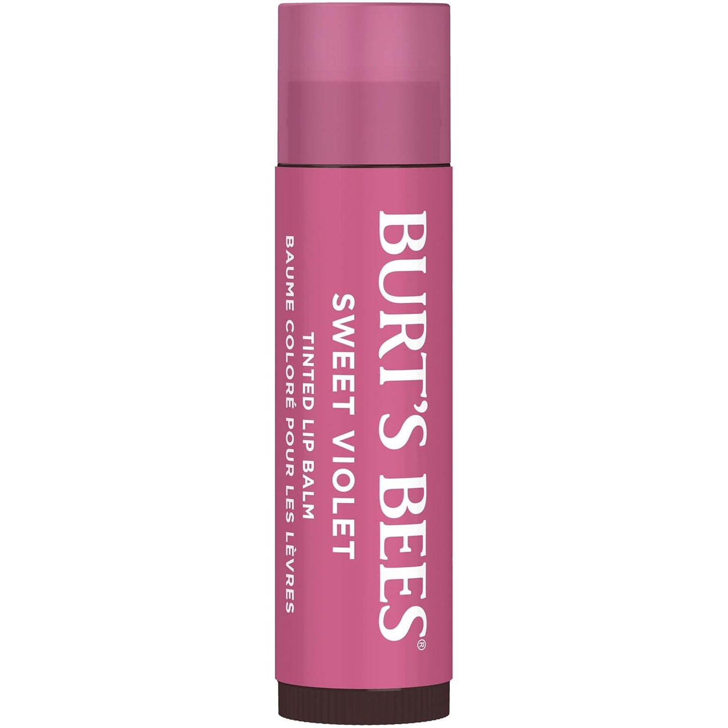 Burt's Bees Lip Tint Balm with Long Lasting 2 in 1 Duo Tinted Balm Formula, Color Infused with Deeply Hydrating Shea Butter for a Natural Looking Buildable Finish, Sweet Violet (2-Pack)