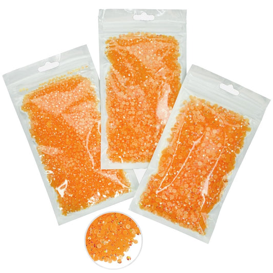 16000PCS Orange AB Resin Rhinestones for Crafting 3mm 4mm 5mm Flatback Jelly Stones Bulk SS10 SS16 SS20 Diamonds Gems for Face Eyes Makeup Mugs Tumblers Bottles DIY Crafts Clothes Shoes Phones