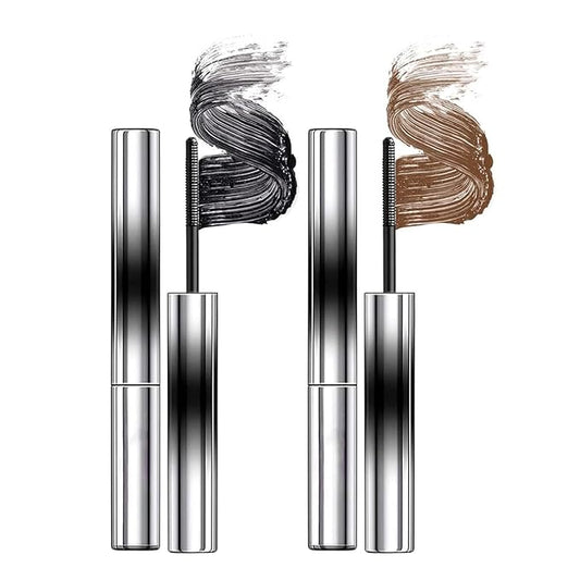 Dulele 2PCS Lash Primer for Mascara, Mascara Primer for Extra Length & Volume, Lash Boosting Conditioning Primer, Super Volume Curly Thick Waterproof Non-Smudged, mascara primer Base (Black +Brown)