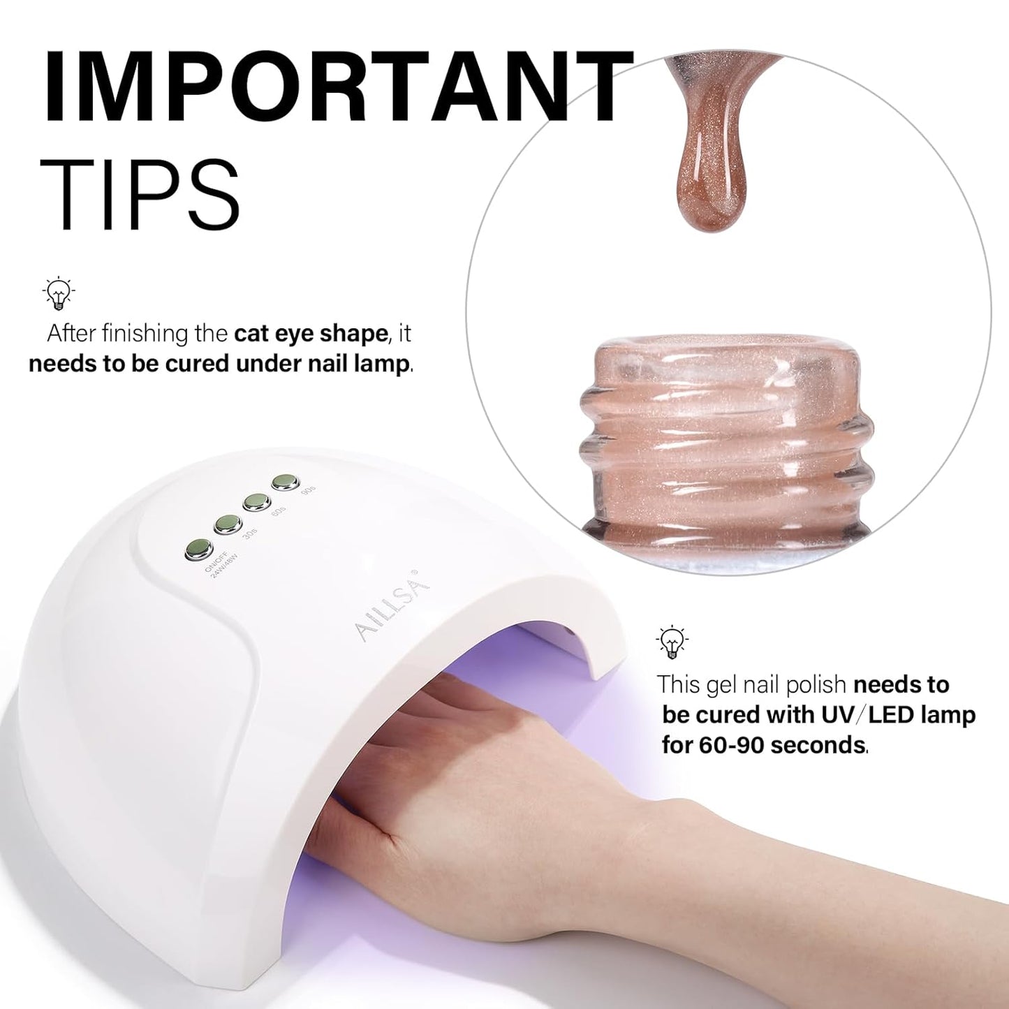 AILLSA Cat Eye Gel Nail Polish Nude Glitter Crystal Polish with Magnet, Jelly Glass Holographic Nail Polish Pearl Shimmer Reflective Translucent Color U V Gel Salon DIY at Home 0.5 OZ GF30