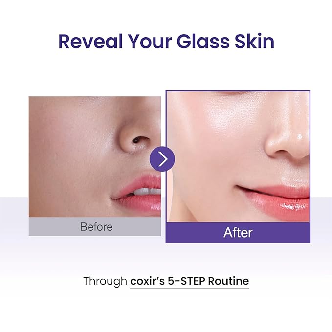 coxir K-Beauty Seoul Glow Set – 5-Step Korean Skincare Routine with TXA & Black Rice – Cleansing oil, Mask Cleanser, Ampoule, Balm & Moisturizer