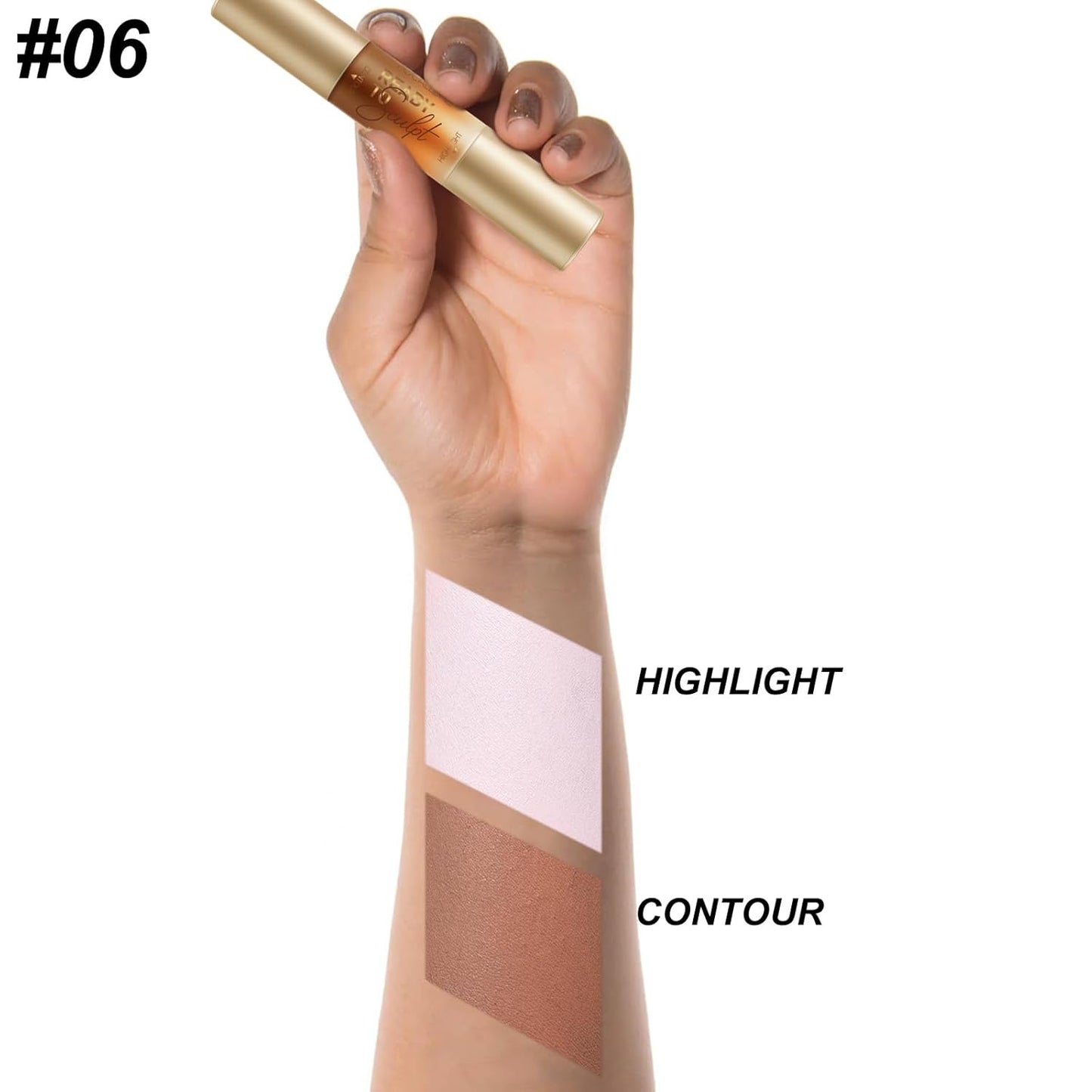 FOCALLURE 2 in 1 Cream Bronzer and Highlighter Stick,Non-greasy & Non-drying Contour Pencil,Easy to Create a Natural Matte Finishing,Long Lasting & Waterproof Face Brighten Make up Pen,VANILLA LIGHT