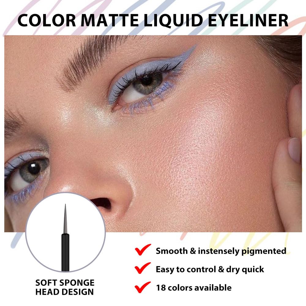 evpct 1Pcs Grey Liquid Eyeliner Makeup Waterproof Grey Eye Liners for Women, Eyes Wing Eyeliner Stamps Shapes Colored Eyeliner delineador de ojos a prueba de agua contra el agua blanco para ojos