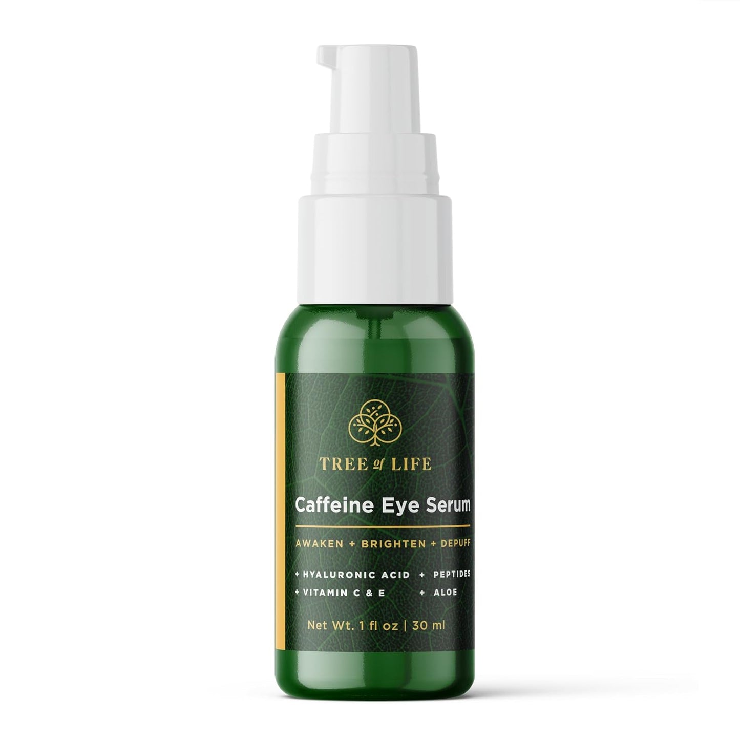 Tree of Life Caffeine Under Eye Serum - 1fl oz - Dermatologist Tested Dark Circles Treatment - Hydrating Anti-Aging Formula to Reduce Puffiness, Bags & Wrinkles - All Skin Types