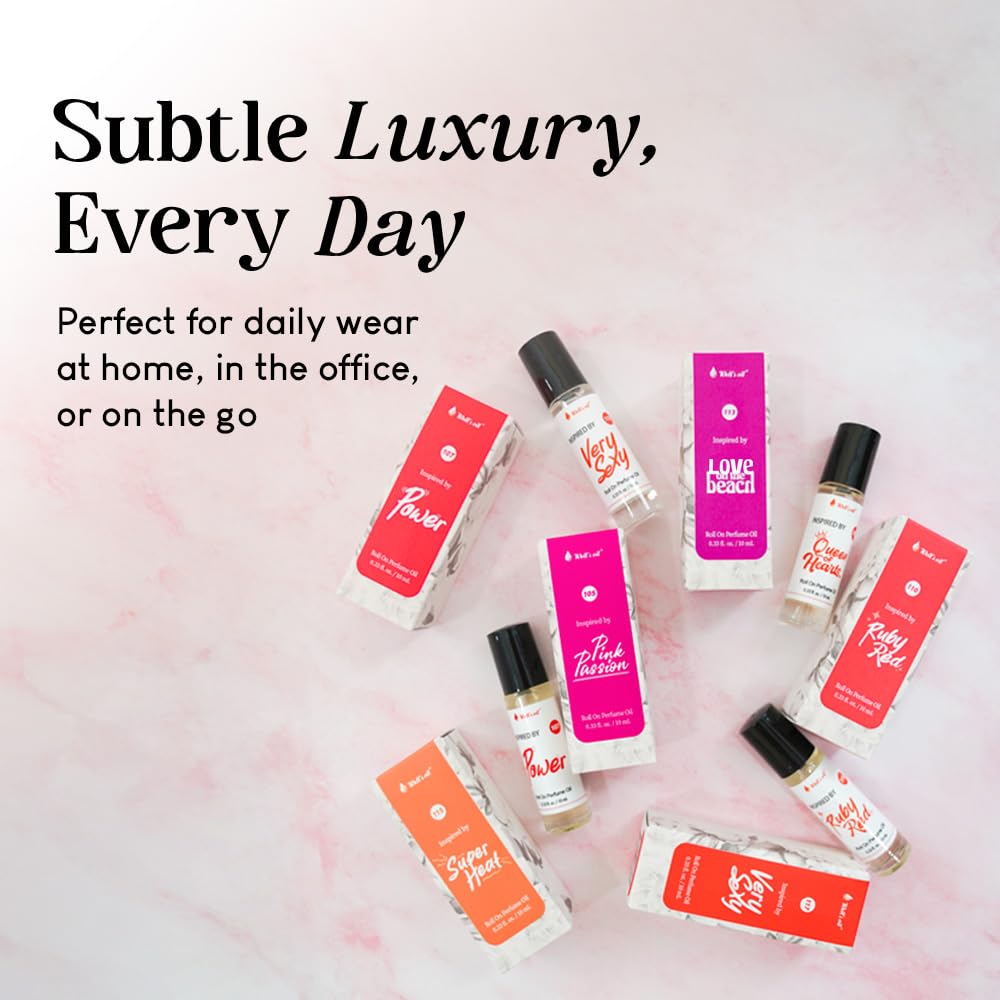 Well's Oil Roll-On Perfume Oil (Love is) | Fruit & Floral Notes | Long-Lasting | Paraben-Free | 0.33 Fl Oz / 10 ml