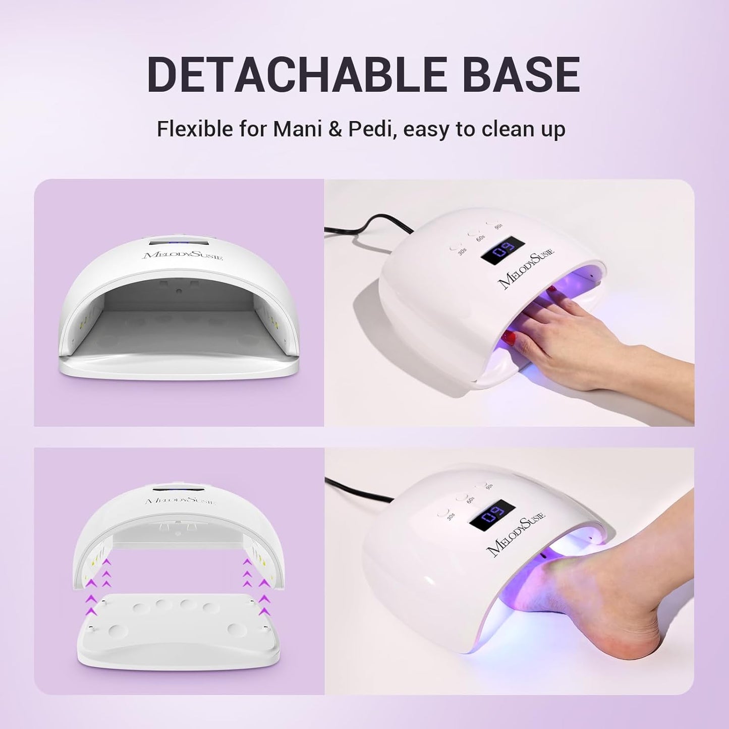 Melodysusie UV Nail Lamp, Plus30I UV Light for Gel Nails True 54W Professional Led Nail Dryer with 3 Timer, Smart Sensor, LCD Display, Detachable Tray Fast Curing Nail Art Tools Manicure Accessories