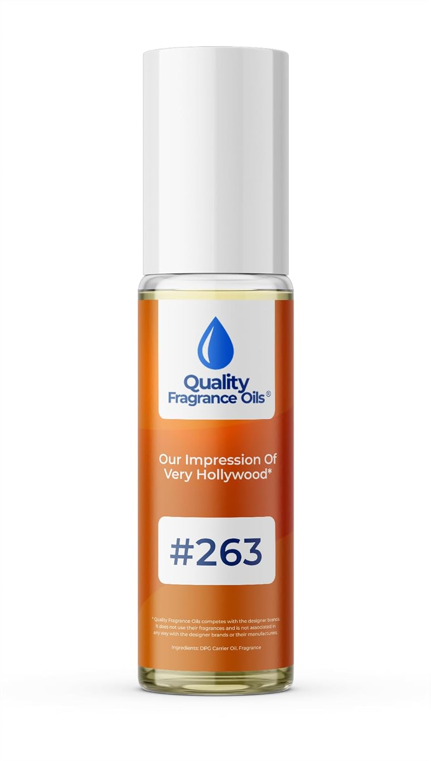 Quality Fragrance Oils' Very Hollywood for Women Impression #263 | Long-Lasting Perfume Oil, Alcohol-Free, Strong Scent, 10ml Roll-On | Affordable Alternative to Designer Fragrances