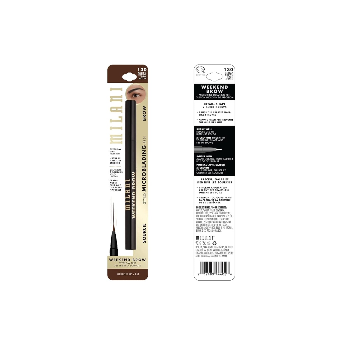 Milani Weekend Brow Eyebrow Tint - 130 Medium Brown
