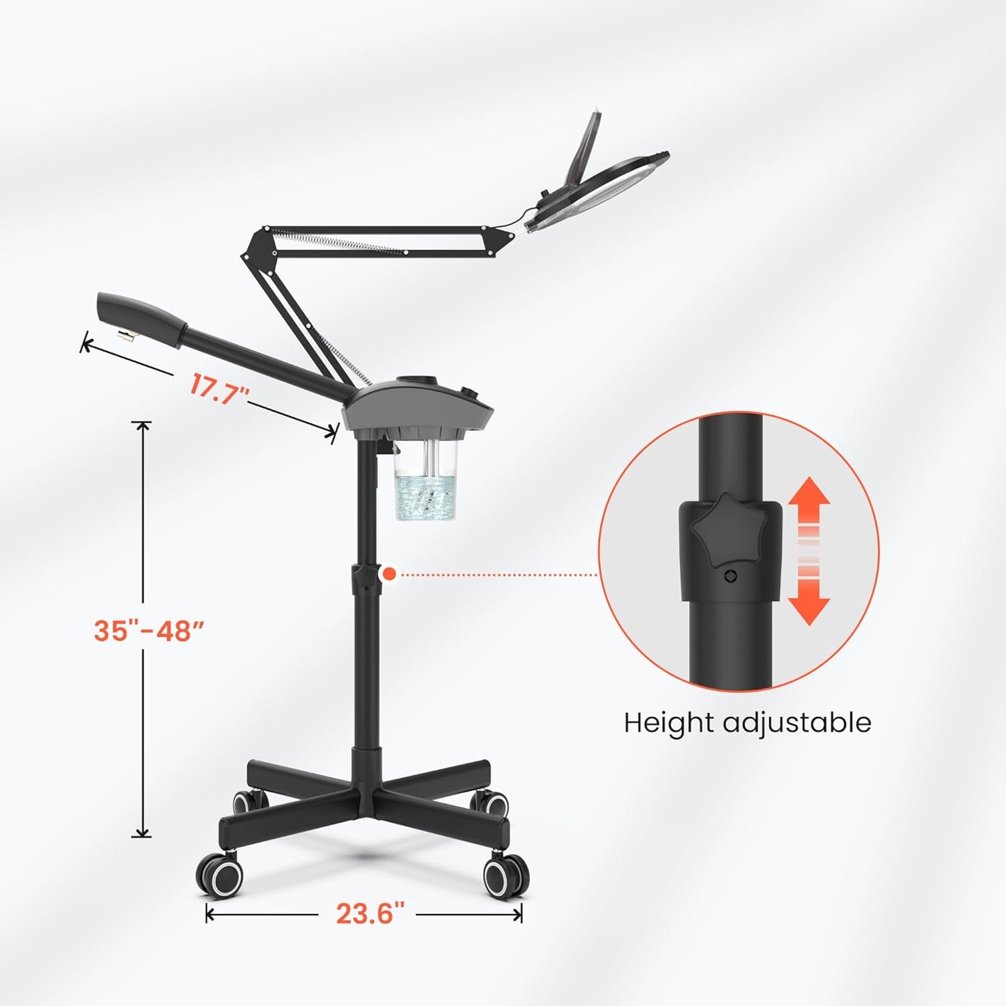 TASALON Professional 2-in-1 Facial Steamer, Ozone Face Steamer with 5X Magnifying Lamp Deep Cleaning Pore,Hot Mist Face Steamer Salon Spa Beauty Skin Care Equipment, Aroma Therapy Nozzle Included