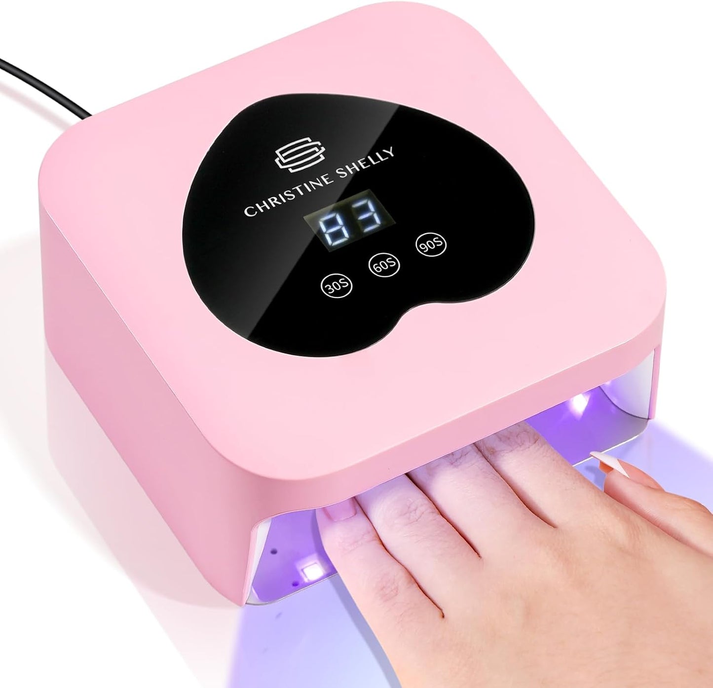UV Nail Lamp, CHRISTINE SHELLY UV Light for Gel Nails, 48W Plug-in Mini Nail Lamp Nail Dryer with Touch Control Auto Sensor and 3 Timer Settings Nail Light Curing Lamp, Home Salon Nail Art Tools,Pink