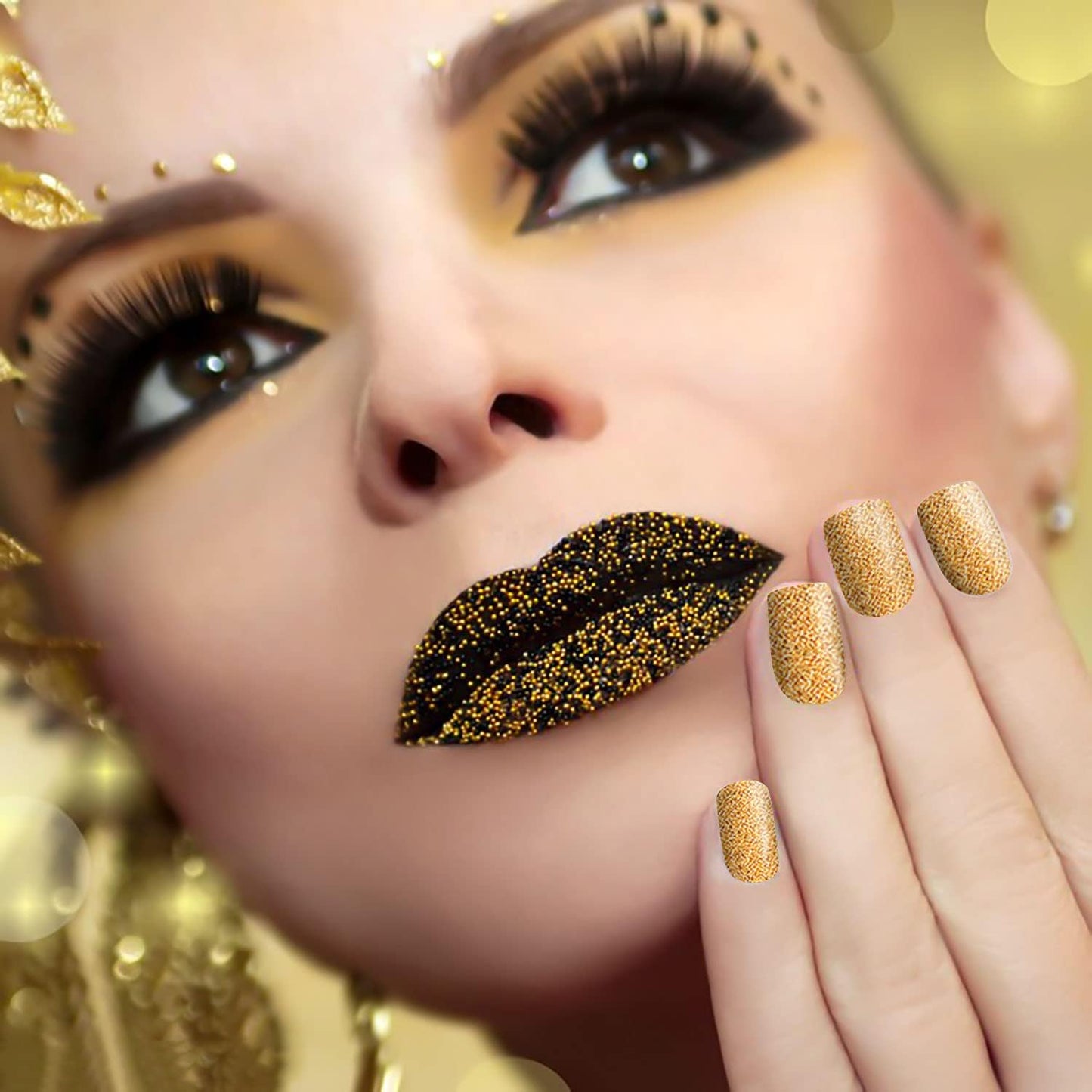 DANNEASY 16 Sheets Nail Wraps for Women Nail Polish Strips Solid Self Adhesive Gel Nail Stickers Gel Strips Nails Art Accessories with 1pc File, Cuticle Stick (Glitter)