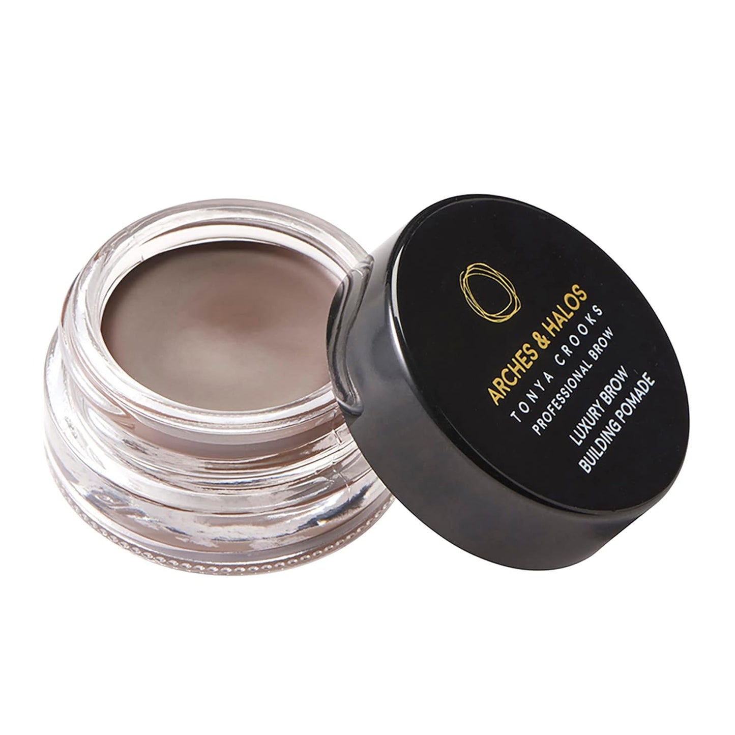 Arches and Halos Luxury Brow Building Pomade - Vegan Eyebrow Pomade - Creamy, Long Wearing Color for Clean, Defined Brows - Dark Brown - 0.1 oz