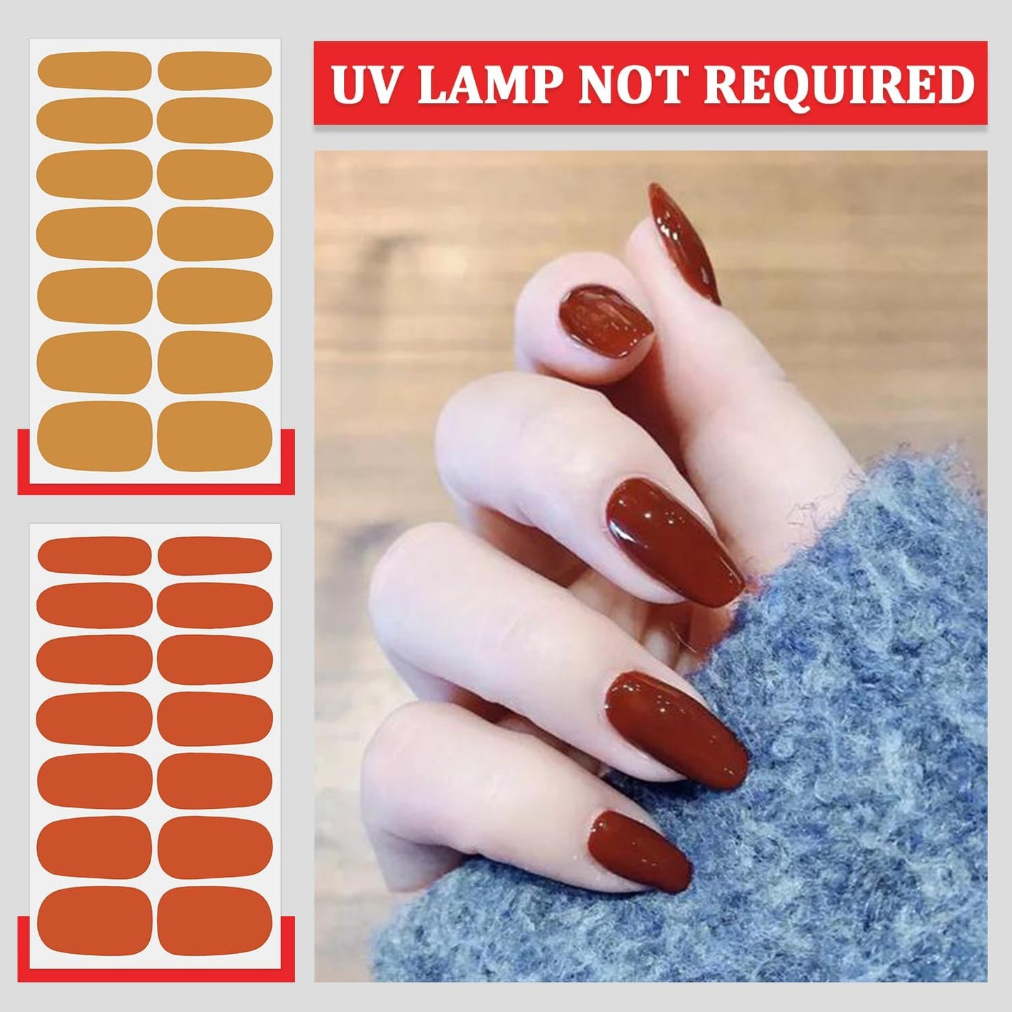 SILPECWEE 16 Sheets Full Nail Wraps for Women Stick on Nail Polish Strips Gel Nail Strips Self Adhesive Nail Polish Stickers Thanksgiving Fingernail Sticker Nails Manicure Kit with Nail File