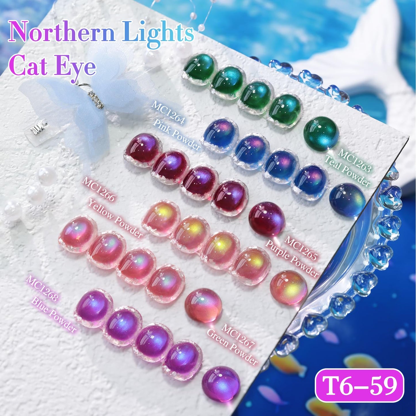 Double Rhythm Jelly Glass Cat Eye Gel Polish with Magnet 15ML Holographic Glitter Shimmer Translucent Sheer Color Magnetic Nail Polish Salon DIY at Home (Dark Green-MC1263)