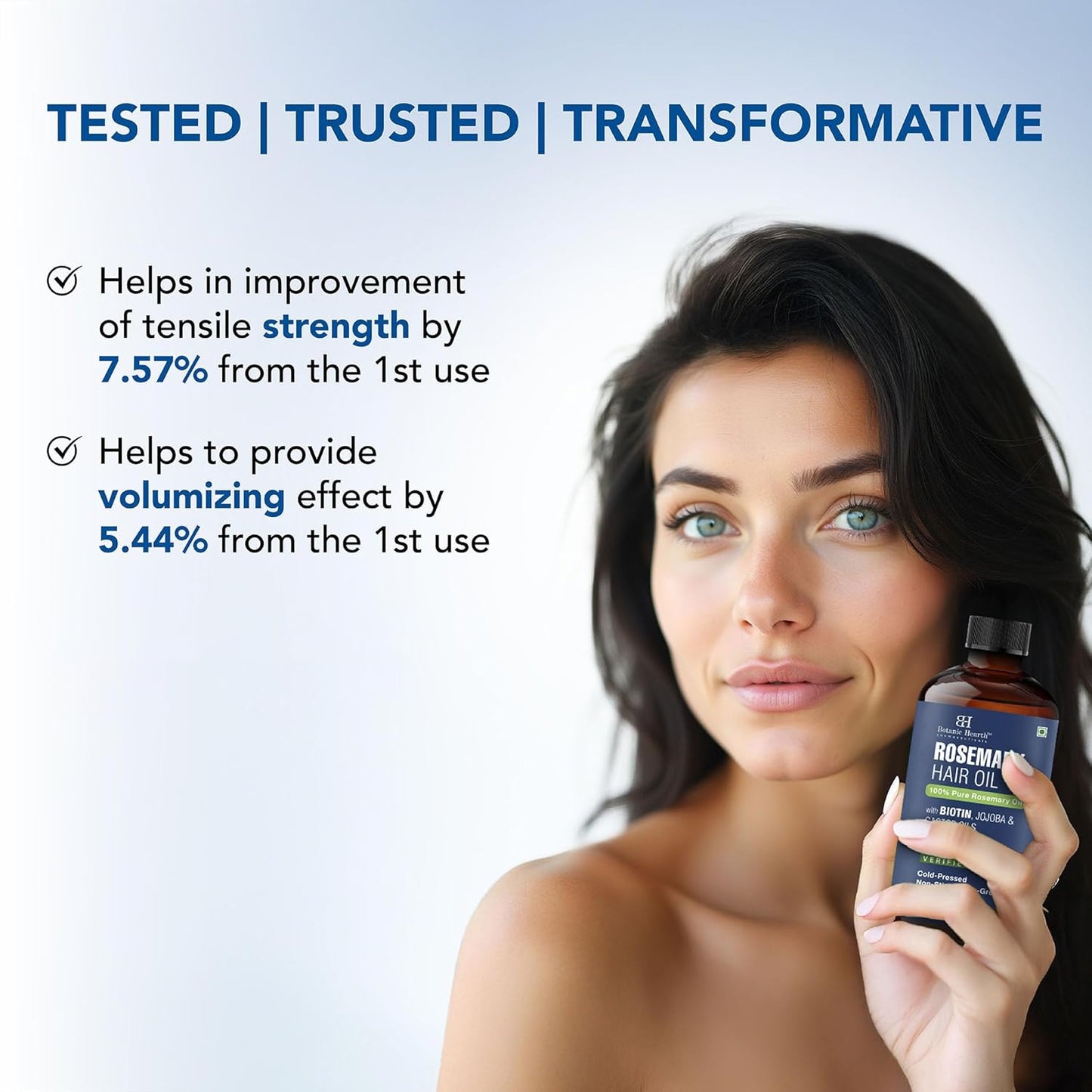 Botanic Hearth 100% Pure Rosemary Oil For Hair (2 Fl Oz) Infused With Biotin, Jojoba & Castor Oil | Hair Oil Repairs Dry Damaged Hair, Strengthening, Healthier Hair- Hair Tonic