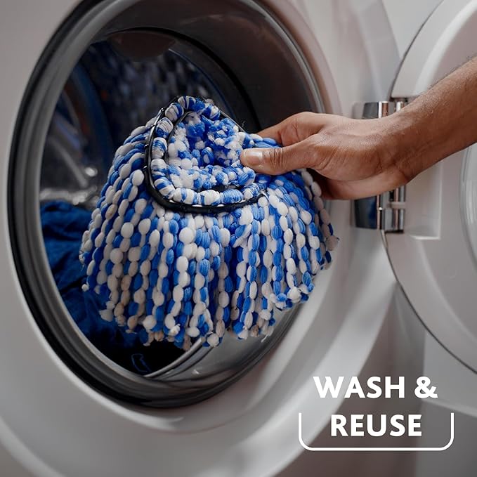 O-Cedar RinseClean Spin Mop & Bucket System + 2 Extra Mop Heads| Clean with Clean Water | Removes 99% of Bacteria