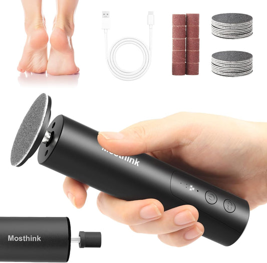 Electric Foot Callus Remover, 2 in 1 | 6 Speed Adjustable Foot File Nail Grinder with Sandpaper Disks, Professional Sander Pedicure Tool for Feet Dead Skin, Self Care Gifts for Women Mom Lover Friends