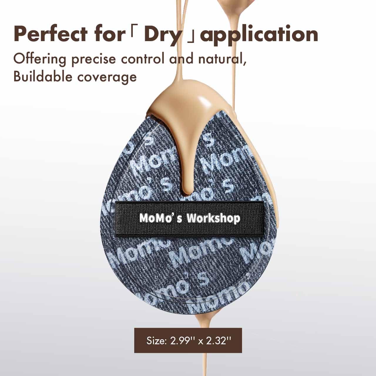 Black Denim Makeup Sponges,Blender Sponges for Foundation & Concealer, Non-Absorbent Rubycell, Large Beauty Sponge,Makeup on Details Targeted, Travel Friendly & Reusable,2pcs