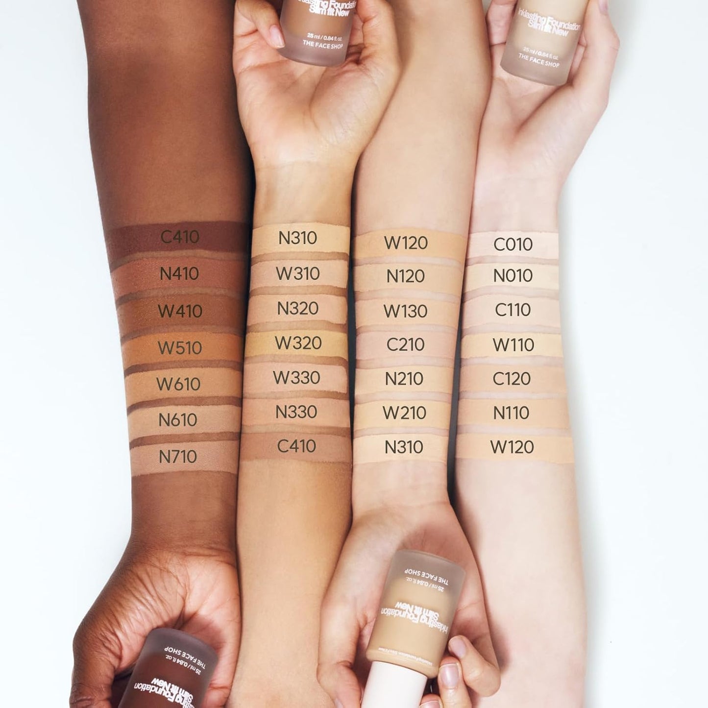 THE FACE SHOP Ink Lasting Liquid Foundation, Full Coverage, 72‑Hour Wear Semi‑Matte Finish, Makeup with Bakuchiol, W210 Warm Sand, 0.84 Fl. Oz.