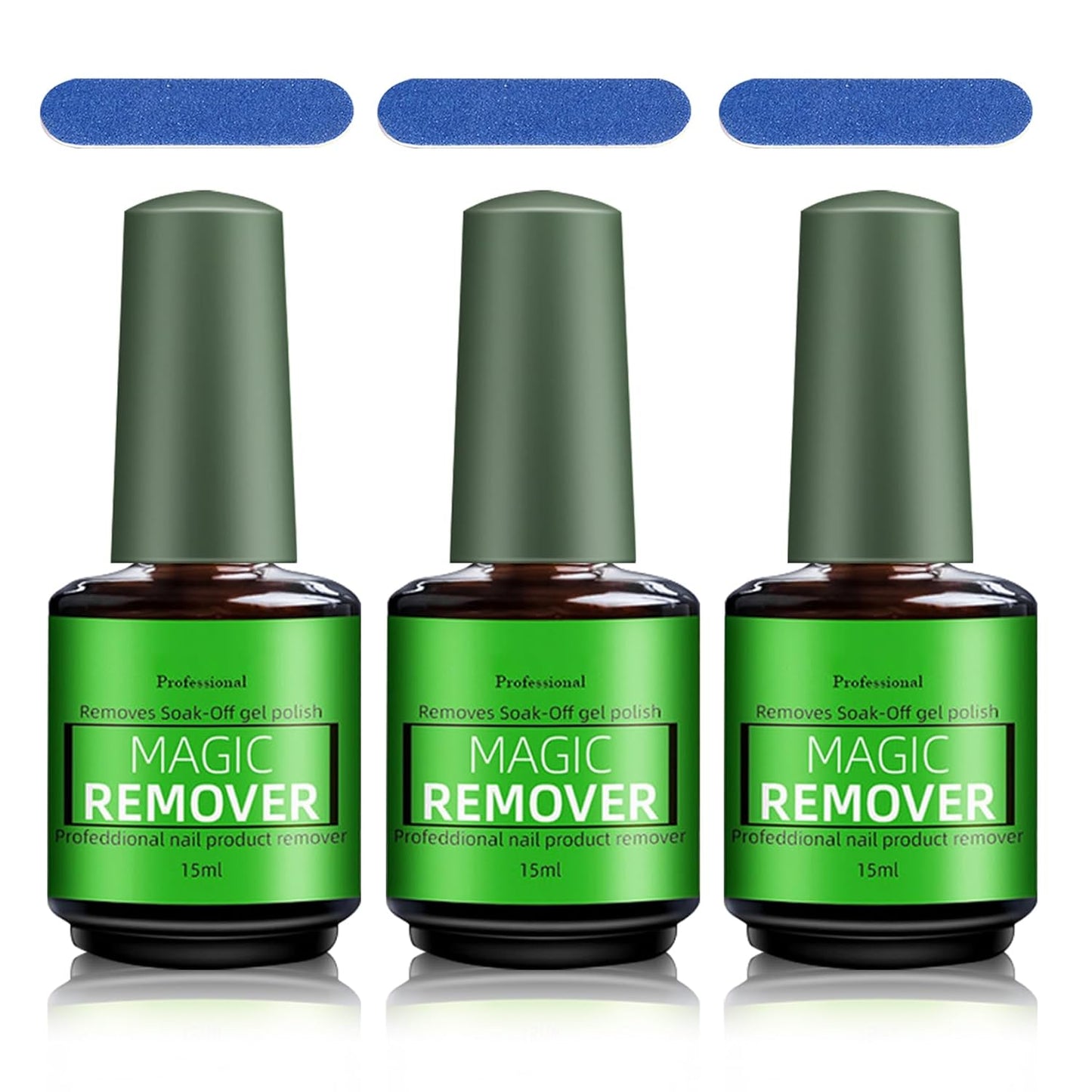 Magic Remover Gel Polish,3PCS Gel Nail Remover,Professional Gel Remover for Nails,Quickly and Easily Removedor de Esmalte Gel (15ML)