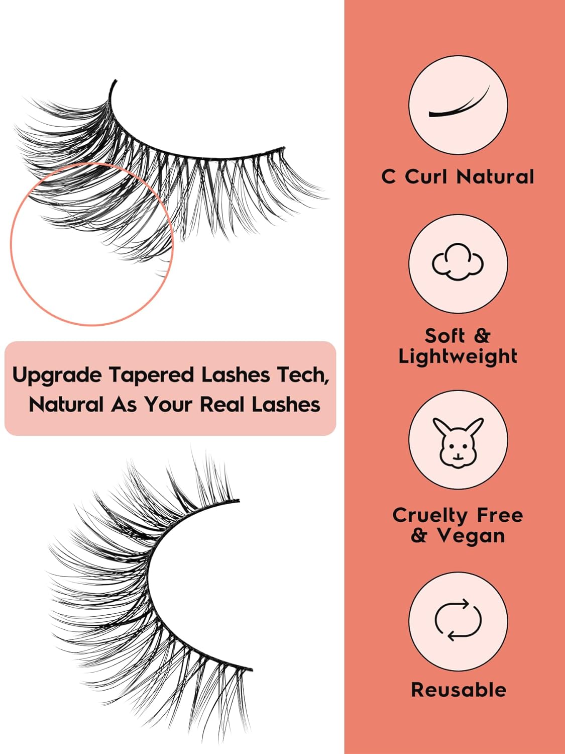 Wispy Cat Eye Lashes False Eyelashes Natural 10mm Short Lash Pack Soft Strip Eyelash 3D Volume C Curl Natural Eyelashes 7 Pair Siligli Lashes
