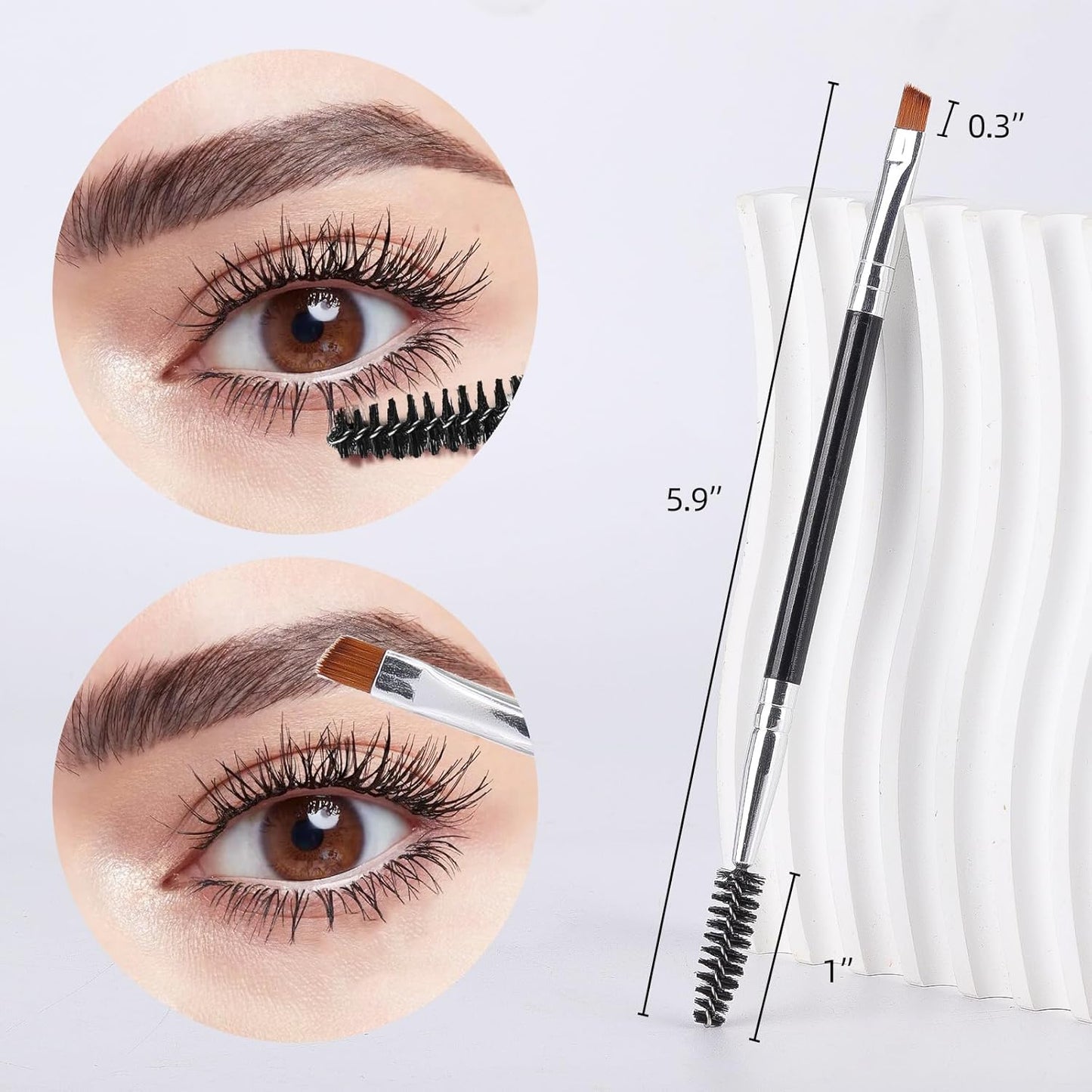 6 Pack Eyelash & Eyebrow Combs, Dual-ended Spoolie Mascara Brush and Lash Separator Tool for Eyelash Extensions