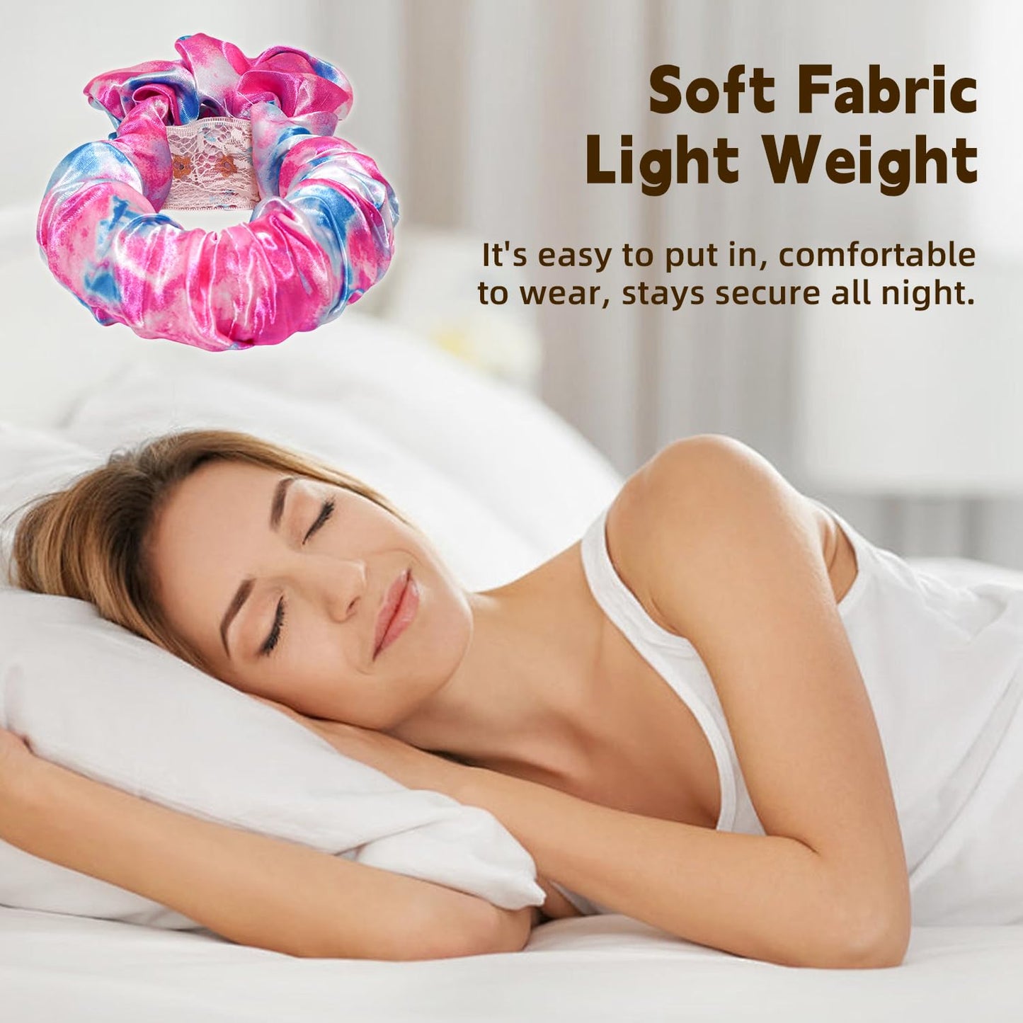 Heatless Hair Curler, Hair Curlers Overnight to Sleep In, Heatless Curling Scrunchie for Women Soft Silk Lazy Rollers Headband for Long Hair Overnight (Brown, 1PCS)