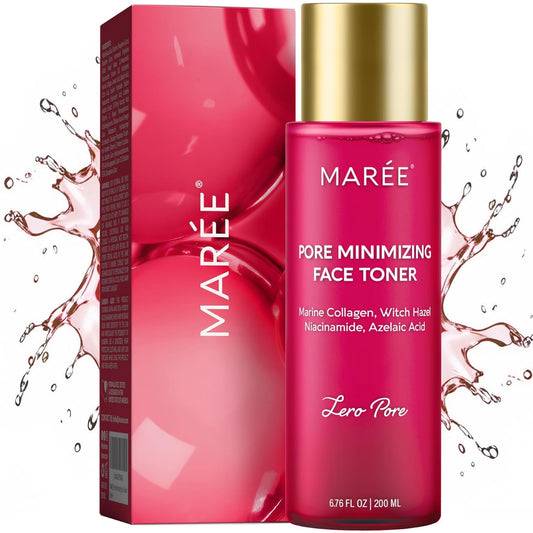 MAREE Pore Minimizer for Face Toner – Oil Control Facial Toner with Niacinamide, Witch Hazel & Marine Collagen – Gentle Exfoliating Face Toner for Women – Oily, Normal, Sensitive Skin – Tonico Facial