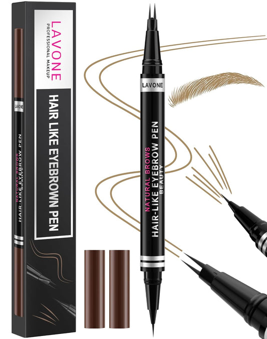 Eyebrow Pencil, 2-in-1 Waterproof Eyebrow Pen, with 2 Tip Microblading Eyebrow Pencil and Ultra-Precise Brow Pencil, with Eyebrow Brush, Eyebrow Pencils for Women, Natural Hair-Like Brows - Blonde