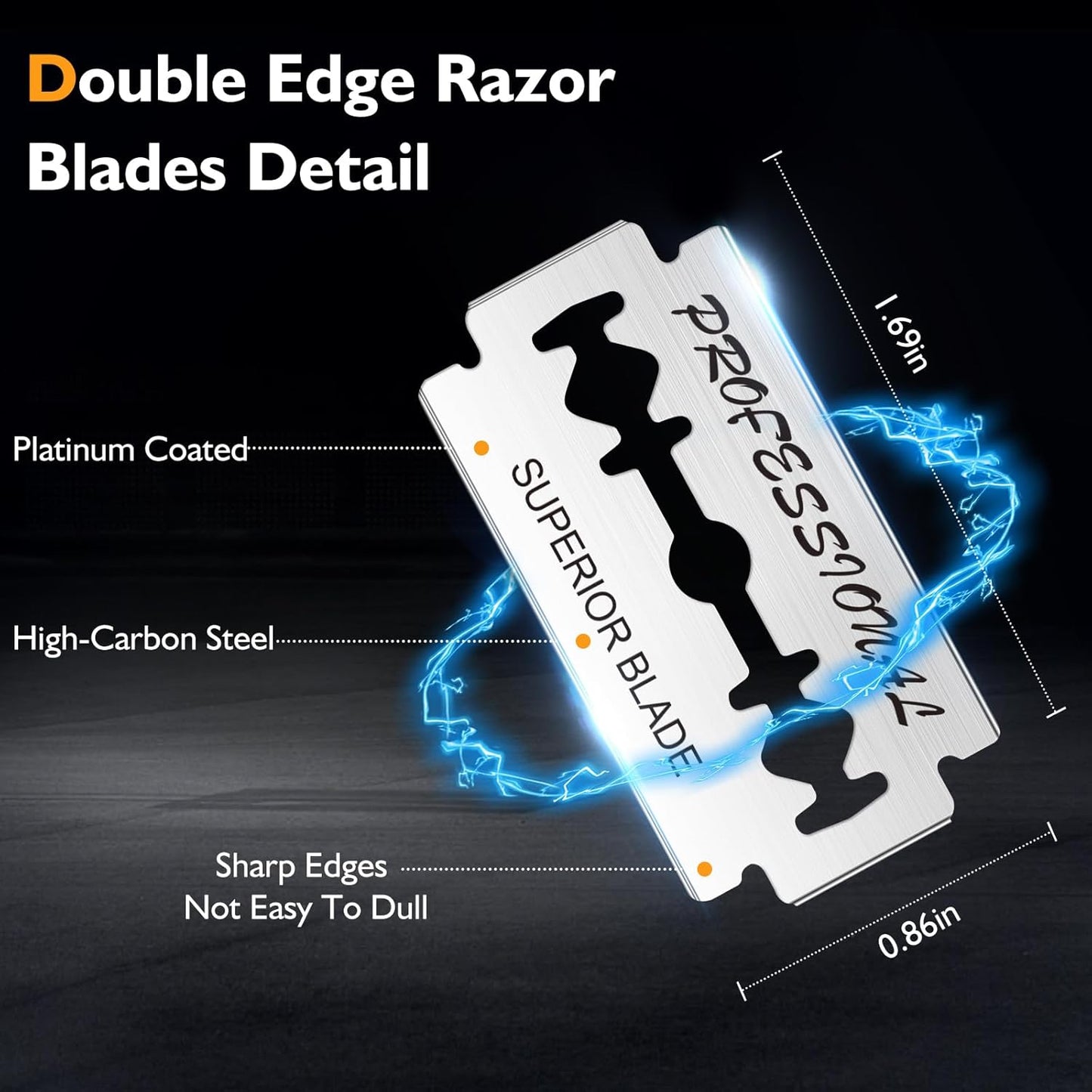 Double Edge Safety Razor Blades for Men and Women,50 Count Platinum Coated Shaving Razor Blades for Smooth and Precise Shave-Compatible with Bread Lame