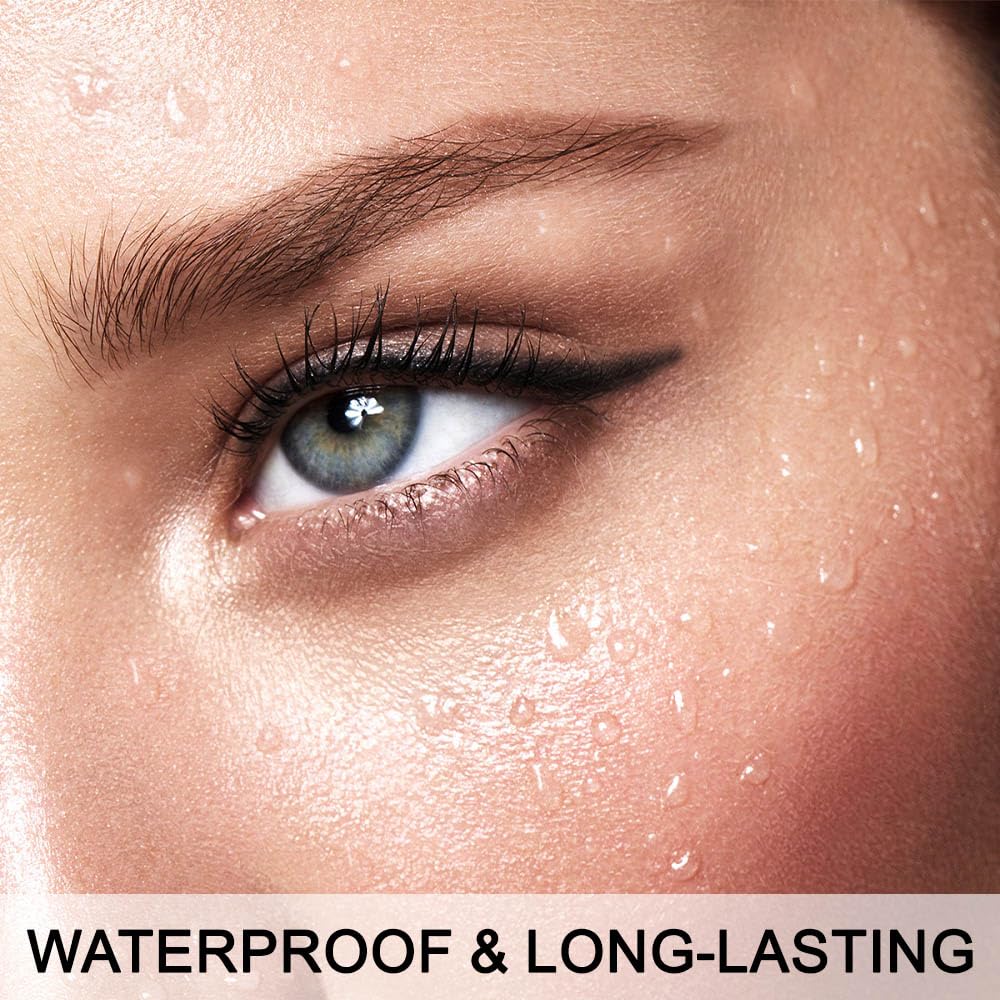 evpct 1Pcs Black Color Gel Glitter Eyeliner Pencils Set for Women Waterline Waterproof Smudge Proof lapiz de ojos delineador de ojos contra el agua Eye Liner Makeup,01# Black