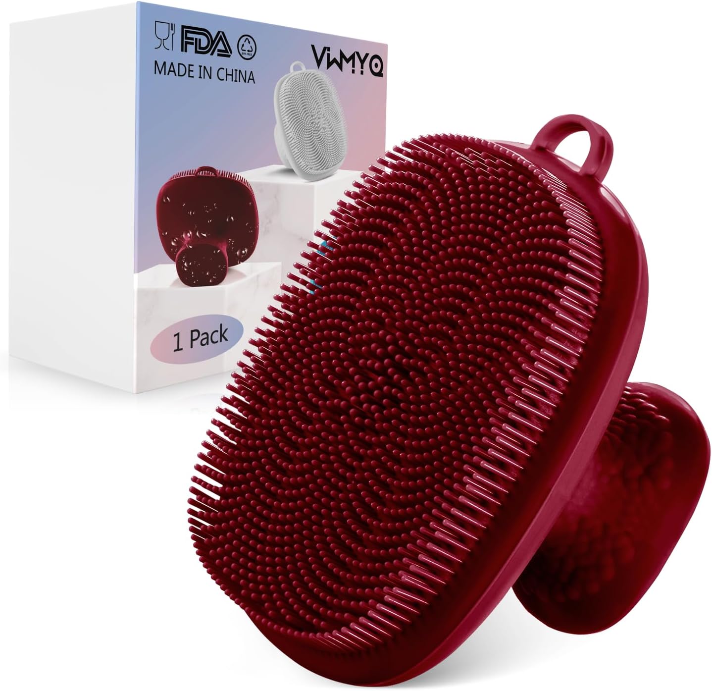 VWMYQ Silicone Face Scrubber for Men Facial Cleansing Brush Silicone Face Wash Brush Manual Waterproof Cleansing Skin Care Face Brushes for Cleansing and Exfoliating (red)
