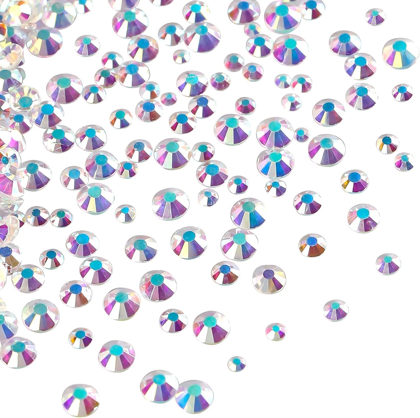 3456pcs Flatback Rhinestones Glass Charms Diamantes Gems Stones for Nail Art 6 Size ss4~ss12 Transparent AB