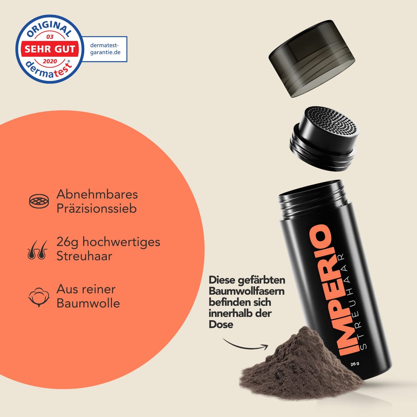 IMPERIO Hair Building Fibers for Thinning Hair - 26g Premium Hair Fibers for Women & Men in Hairdresser Quality - Hair thickening in less than 20 seconds (Light Blonde)