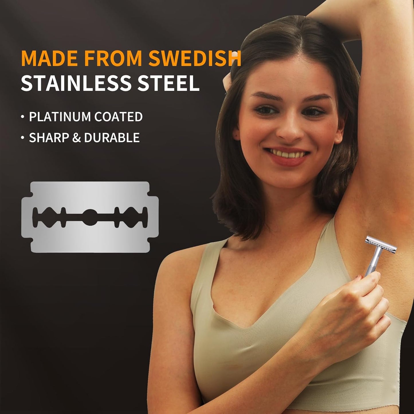 Gearhub Premium 10 Count Double Edge Safety Razor Blades Refills Swedish 13C26 Stainless Steel Platinum Coated, Mild to Medium Sharpness for Smooth Shaves